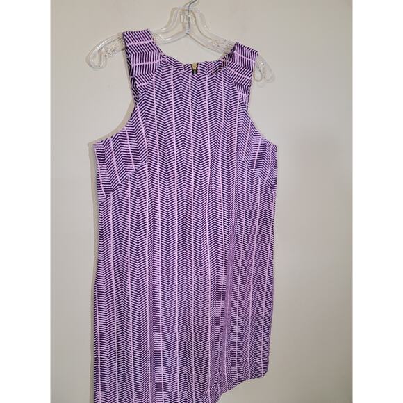 Southern Tide Audrey Chevron Ikat Dress Round Neck Zip Back Pink Purple Size 6 - Picture 3 of 7